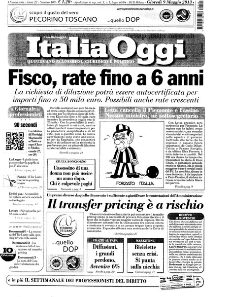 Italia oggi : quotidiano di economia finanza e politica